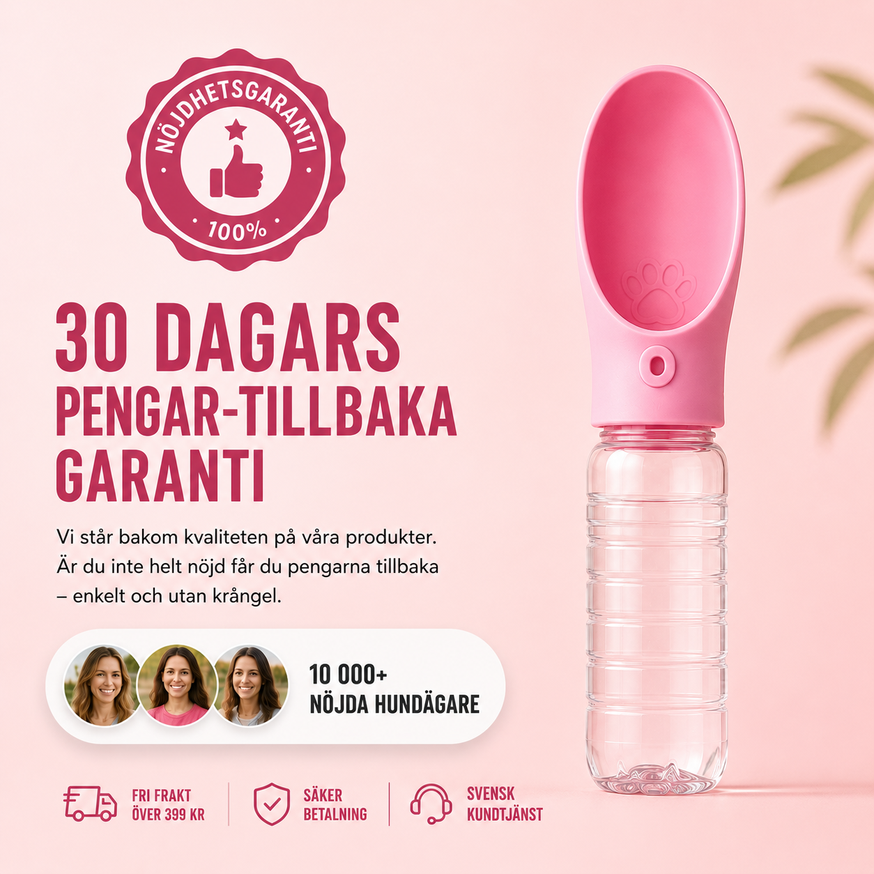 Drickskål som passar alla PET-flaskor