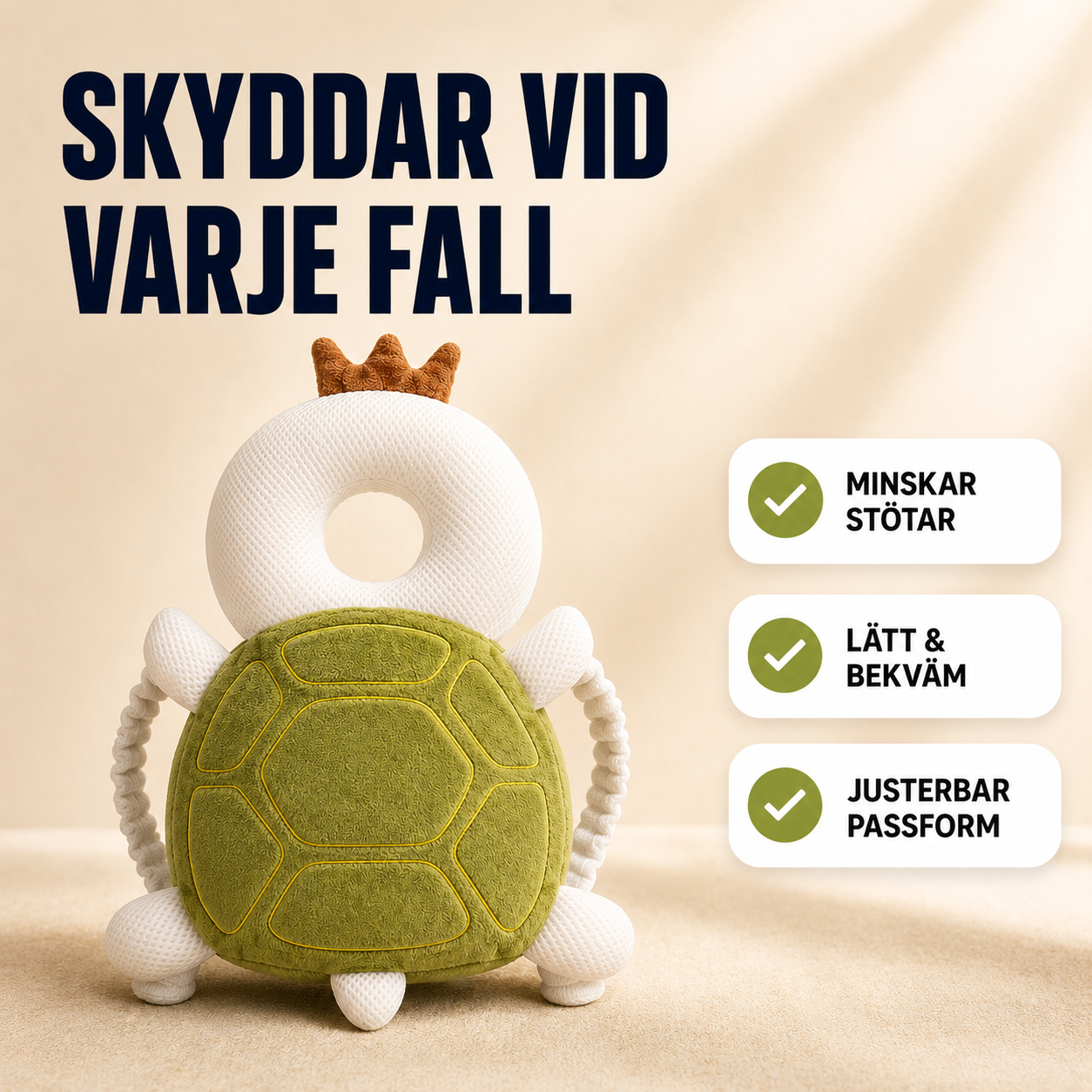 Mjukt huvudskydd för småbarn