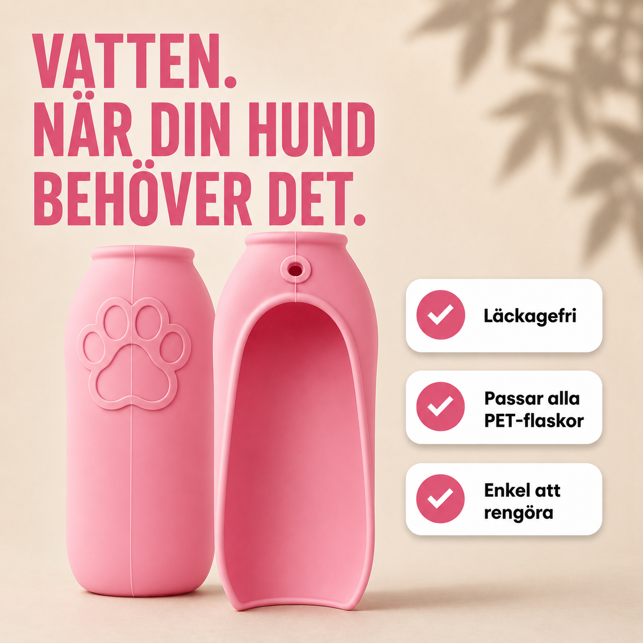 Drickskål som passar alla PET-flaskor