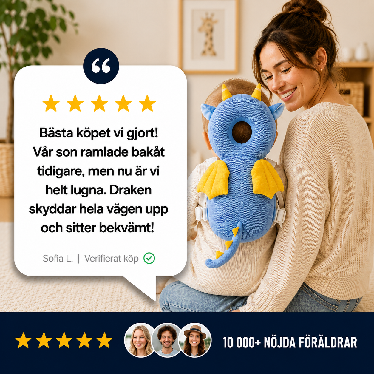 Mjukt huvudskydd för småbarn