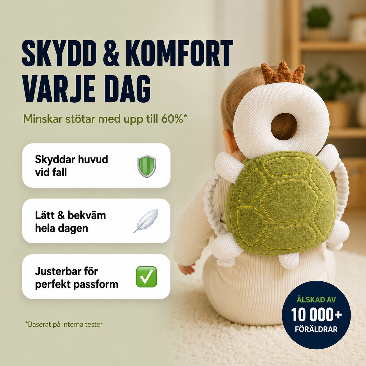 Mjukt huvudskydd för småbarn
