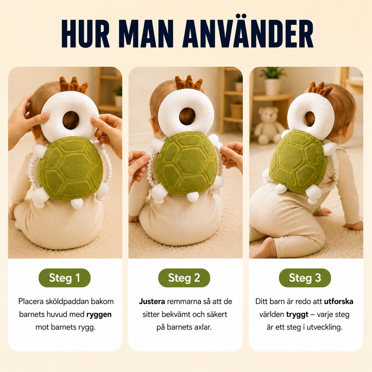 Mjukt huvudskydd för småbarn