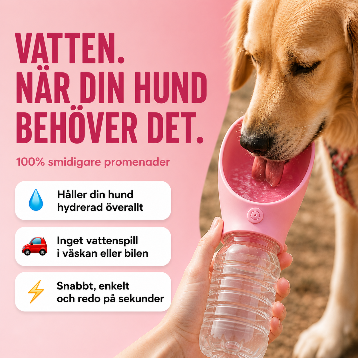 Drickskål som passar alla PET-flaskor